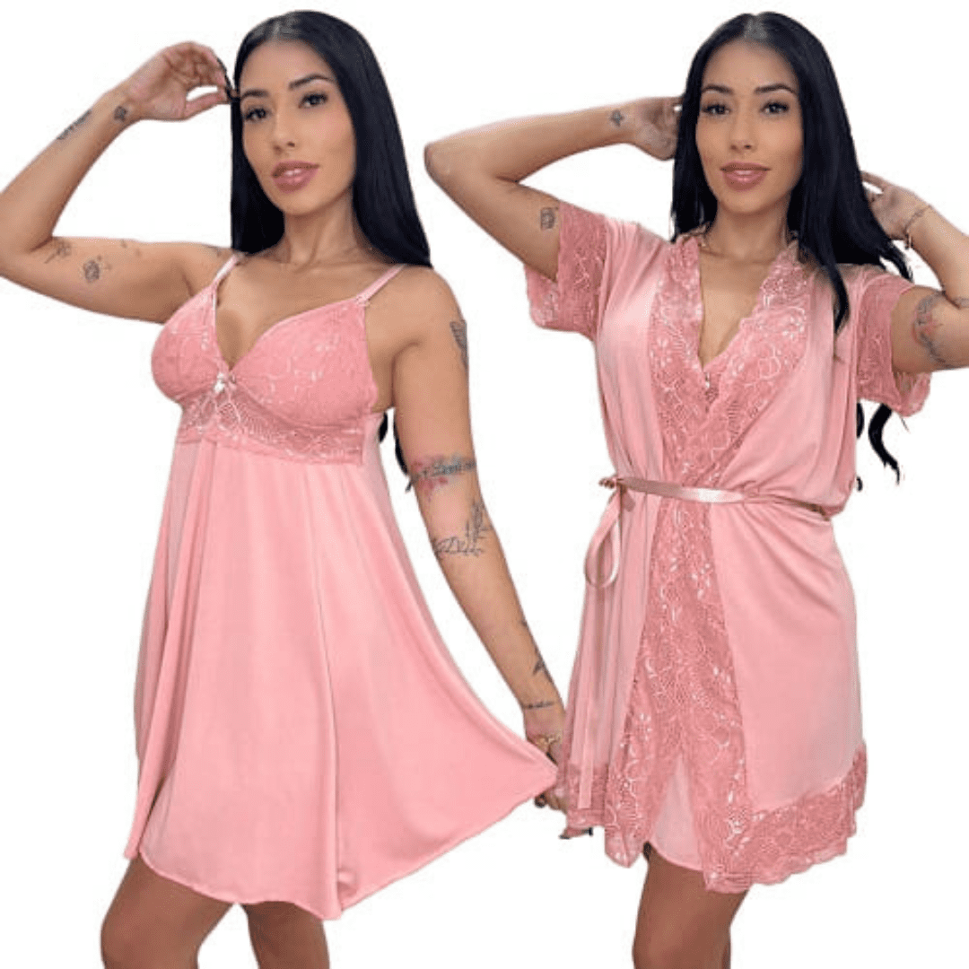 Camisola Amamentação Luxo + Robe