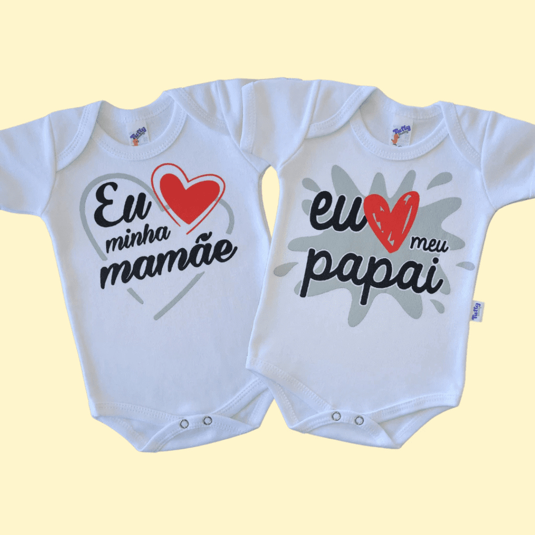 Kit 2 Body Bebê  Amor Família