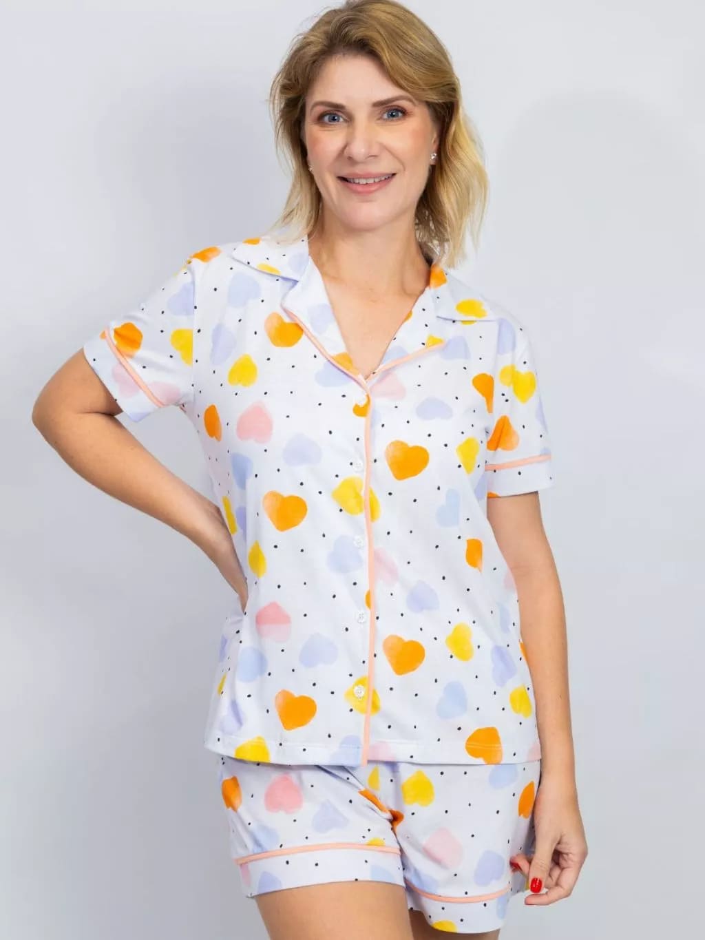 Pijama Americano Algodão Coração