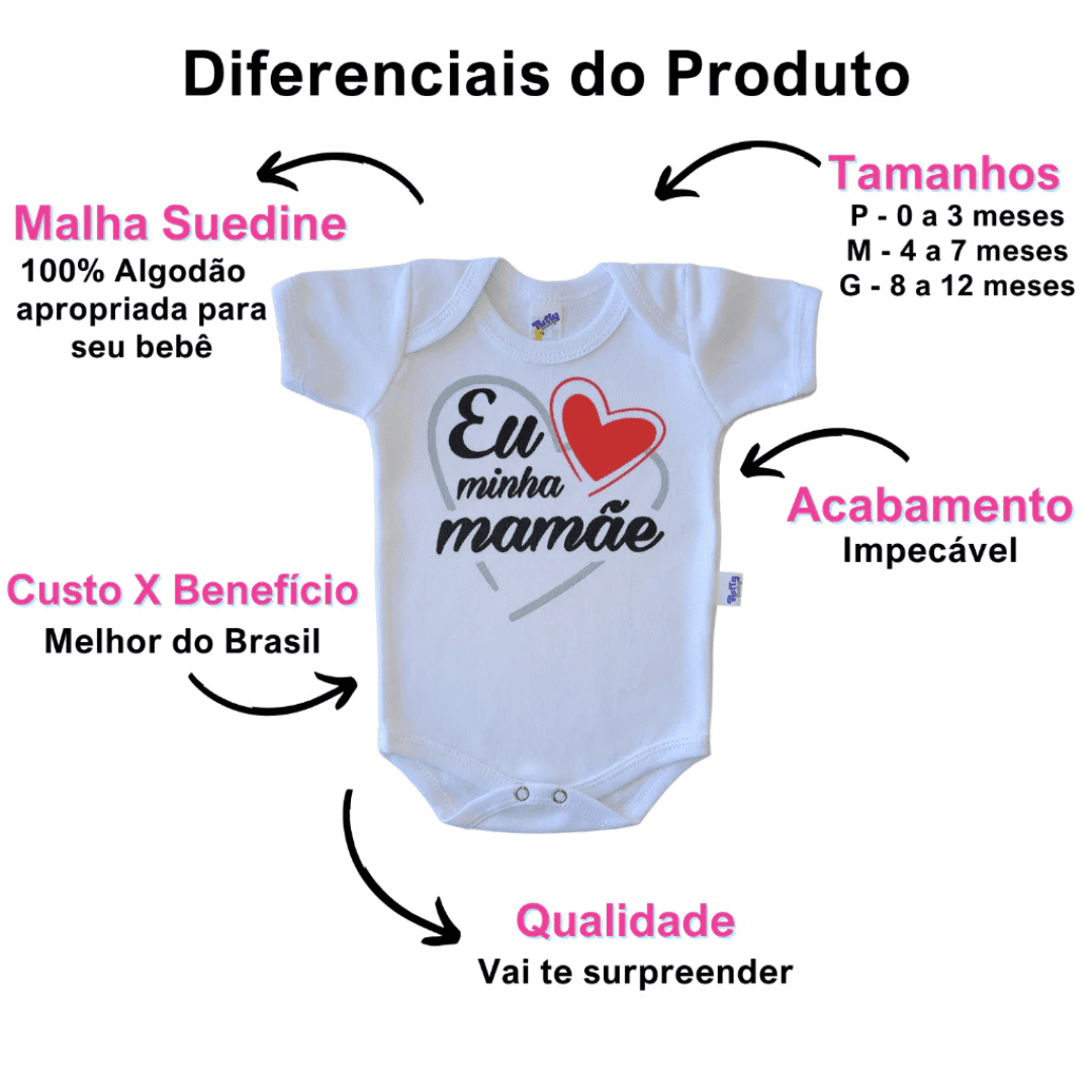 Kit 2 Body Bebê  Amor Família