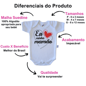 Kit 2 Body Bebê  Amor Família