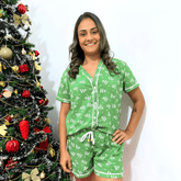 Pijama Americano de Natal Verde