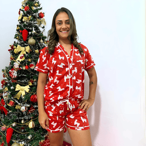 Pijama Americano de Natal Lhama