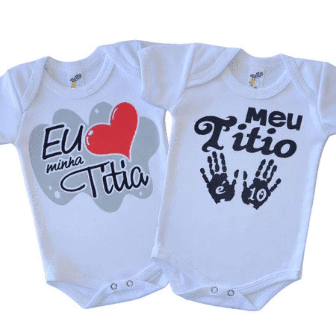 Kit 2 Body Bebê  Amor Família