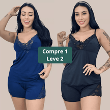 KIT 02 Pijamas Baby Doll com Renda