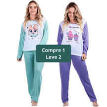 Kit 2 Pijamas Estampados Longos