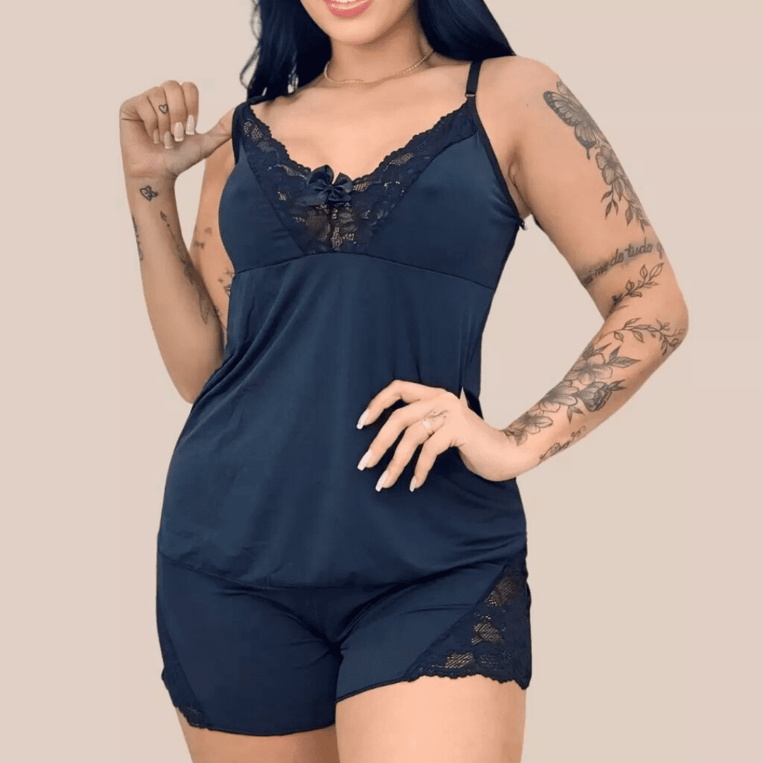 KIT 02 Pijamas Baby Doll com Renda