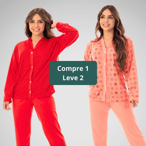 Pijama Longo em Viscose- Compre 1 Leve 2