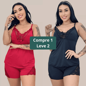 KIT 02 Pijamas Baby Doll com Renda