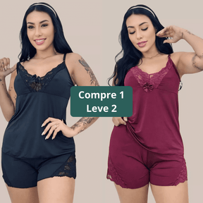 KIT 02 Pijamas Baby Doll com Renda